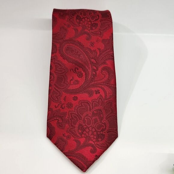 Donald J Trump Tie Red Paisley Necktie Mens 100% Silk Signature Collection 60” - Picture 1 of 4